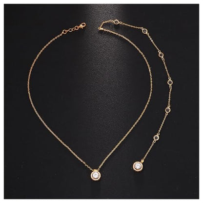 Rhinestone Backdrop Body Chain Jewelry Sexy Simple Long Body Chain Necklace Bridal Wedding Backdrop Backless Dress Accessories Jewelry for Women - color: Gold