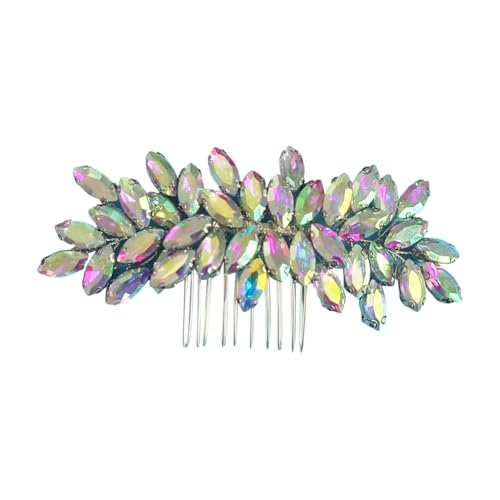 Shiny Rhinestone Hair Comb Bridal Side Hair Pin Glitter Wedding Hair Piece Crystal Hair Comb Clip Fancy Dance Hair Comb Prom Party Hair Pin Special Occasion Hair Comb for Women Girls AB Color - color: AB Color