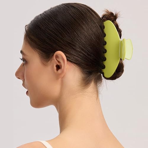 MAORULU Cute Claw Clip for Women – 4.3'' Large Acetate Hair Clips for Thick Thin Curly Long Hair, Durable Hair Clamps Non-slip Jaw Clip, Strong Hold, Stylish French Design (Avocado) - color: Avocado
