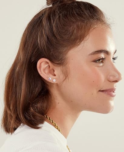 Staligue 8 & 21 Pairs Hypoallergenic Screw Back Earrings for Women – 20G Surgical Steel Flat Back Studs with Heart, CZ, Pearl, Star & Ball Designs | Tiny Cartilage Jewelry Options - color: Silver