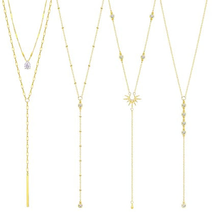 NEWITIN 6 Pieces Pendant Layered Necklaces for Women Gold Necklace Set | Hypoallergenic, Gold Plated, Cubic Zirconia, Cuban Link, Snake Chain, Stackable Chains Choker, Layering Necklace, Women Gifts - color: Gold Elegant