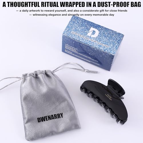 Big Hair Claw Clip Black, Nonslip Large Hair Clips for Thick Hair | Nonslip Celluloid Butterfly Jaw Clips, Acetate Claw Clips Strong Hold for Women，Jumbo French Hairclip for Curly Hair - color: Black Hair Claw