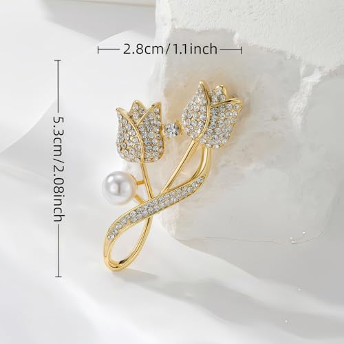 2pcs Rhinestone Brooch Pin for Women Dress Elegant Stylish Crystal Brooches Fashion Accessories Pins Lapel Boutonniere Ideas Wedding Christmas Birthday Jewelry Easter Gift - color: 07 Royal Blue/Gold