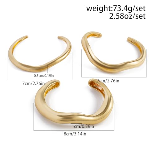 Chunky Gold Bangle Bracelets for Women Stack Wide Wrist Bracelets Gold Stackable Bracelets Jewelry - style: gold 5