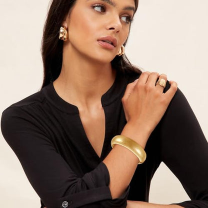 YMBYCM Gold Chunky Bangle Bracelets for Women | Trendy Wide Chunky Cuff Bracelets Wrap Bracelet Fashion Jewelry Accessories - color: K-G