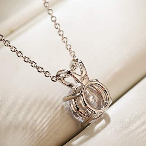 AllenCOCO 925 Sterling Silver Necklace for Women Trendy, AAA+ Cubic Zirconia Pendant Necklace Hypoallergenic 14K Gold Plated 925 Sterling Silver Minimalist CZ Necklace for Women Jewelry Gifts
