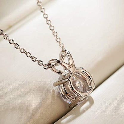 AllenCOCO 925 Sterling Silver Necklace for Women Trendy, AAA+ Cubic Zirconia Pendant Necklace Hypoallergenic 14K Gold Plated 925 Sterling Silver Minimalist CZ Necklace for Women Jewelry Gifts