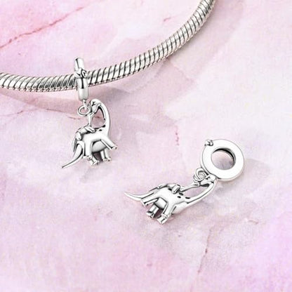 Hapour 925 Sterling Silver Charm for Bracelet Necklace Women Pendant Beads | Virgin Mary Charm, Religious Cross Heart Dragon European Jewelry Mom Charm - color: Parent-child winding Dragon