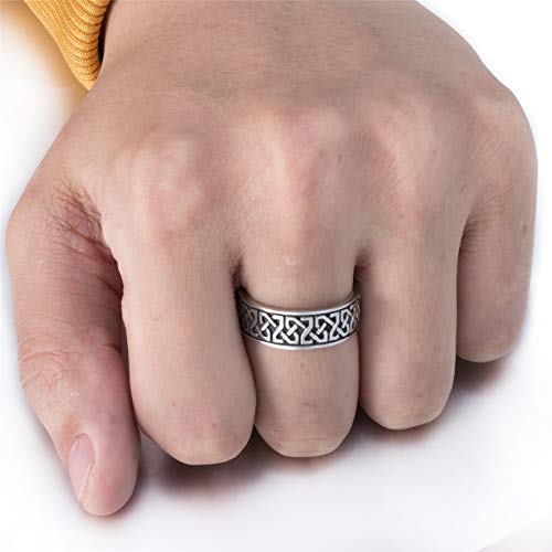 8mm Men Celtic Knot Stainless Steel Ring Band Vintage Jewelry Us Size 8-15