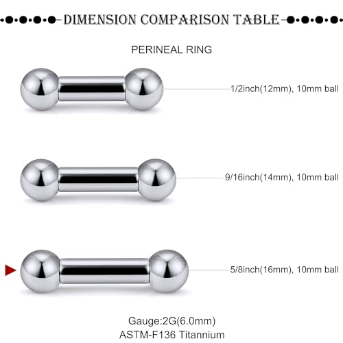 16G-2G ASTM F136 Titanium Internally Threaded Nipple Tongue Rings Piercing Jewelry Straight Industrial Earring Barbell G23 Titanium Nipple Tongue Bars Piercing Jewelry for Women Men 12MM-40MM - style: 2G, 16mm Length, 10mm Ball