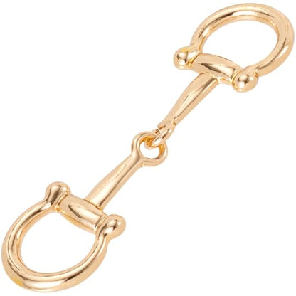 Joez Wonderful Scarf Ring Clip, Wide Band Chunky Chain Silk Scarf Buckle, Shawl Clips Scarf Clasp Holder Scarves Pin - color: (Horsebit) Gold