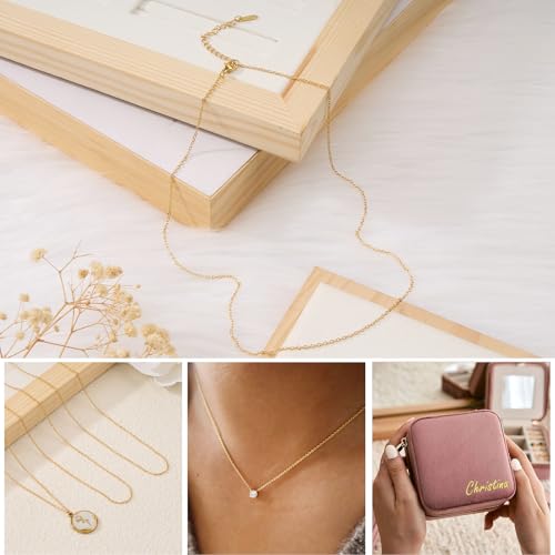 20Pcs 18k Gold Filled Stainless Steel 16” Necklace Chains Bulk | 1.8x2mm Flat Oval Cable Chain with Extender Lobster Clasps for Women Necklace DIY Jewelry Making - color: 18K Gold, size: 16 Inch