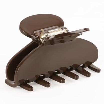 MAORULU Medium Cute Acetate Hair Claw Clips for Women Girls, 3 Inch Claw Clips for Thin & Medium Thick Hair, Durable French Banana Clip with Gift Box (Dark Brown) - color: Dark Brown