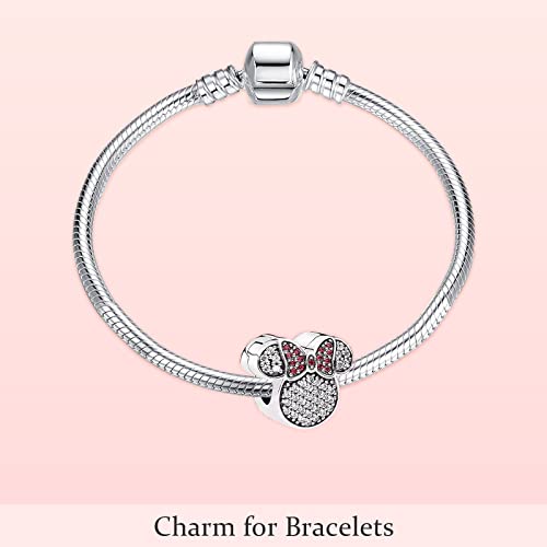 MITSOKU 925 Sterling Silver Charms for Bracelets Necklaces Animal prototype Pendant Safety Chain Dangle Pendants Beads Christmas Day Charms Jewelry Gift for Women - style: Cartoon Mouse Headwear