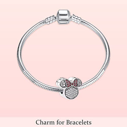 MITSOKU 925 Sterling Silver Charms for Bracelets Necklaces Animal prototype Pendant Safety Chain Dangle Pendants Beads Christmas Day Charms Jewelry Gift for Women - style: Cartoon Mouse Headwear
