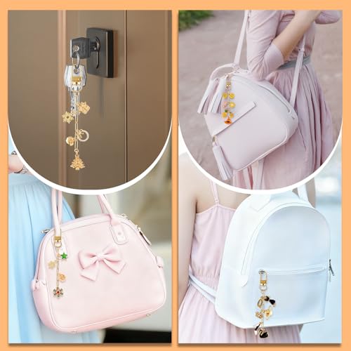 Wurosi 50Set Paperclip Keychain Making Kit with Gift Bags & Thank You Cards | Includes Keychain Clips, Extender Chains and Packaging Supplies, Perfect DIY Purse Handbag Key Chain Accessories Gift - color: 50 Set Gold Keychain Kit