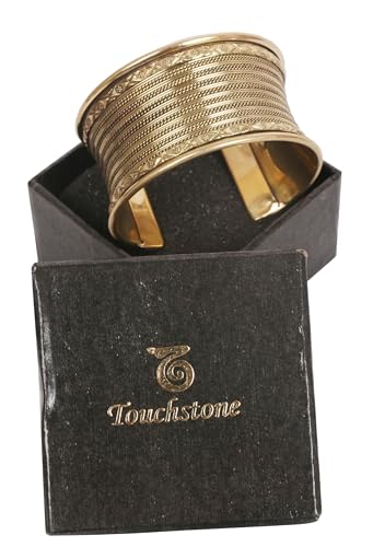 Touchstone Indian Bollywood Desire Brass Base Exotic Workmanship Free Size Cuff Bracelet in Antique Gold Or White Or Copper Tone for Women. - style: D061 Antique Gold 6