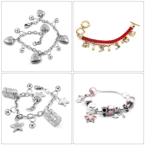 PATIKIL 50pcs Steel Bead Charm, Stainless Steel Ball Bracelet Charm Pendants Metal Round Beads Small Bulk for Jewelry Making - color: Silver Tone, size: 10mm