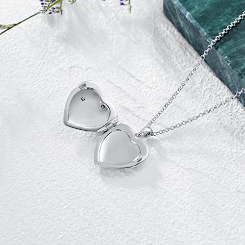 SOULMEET 10K 14K 18K Solid White Gold/Silver Minimalist Style/Infinity Sunflower Heart/Oval Locket Necklace That Holds 1 or 2 Pictures Personalized Photo Locket Necklace Letters Engraving - style: D-Infinity sunflower locket only