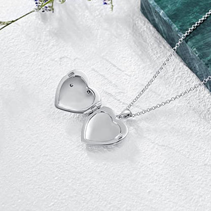 SOULMEET 10K 14K 18K Solid White Gold/Silver Minimalist Style/Infinity Sunflower Heart/Oval Locket Necklace That Holds 1 or 2 Pictures Personalized Photo Locket Necklace Letters Engraving - style: D-Infinity sunflower locket only