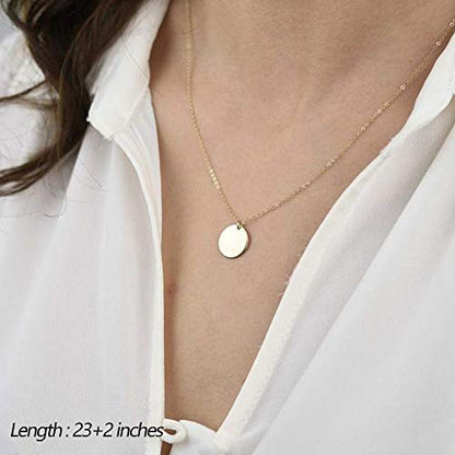 Turandoss Dainty Layered Choker Necklace, Handmade Y Pendant Necklace Multilayer Bar Disc Necklace Adjustable Layering Choker Necklaces for Women - style: 3PCS - Chain&Bar&Disc