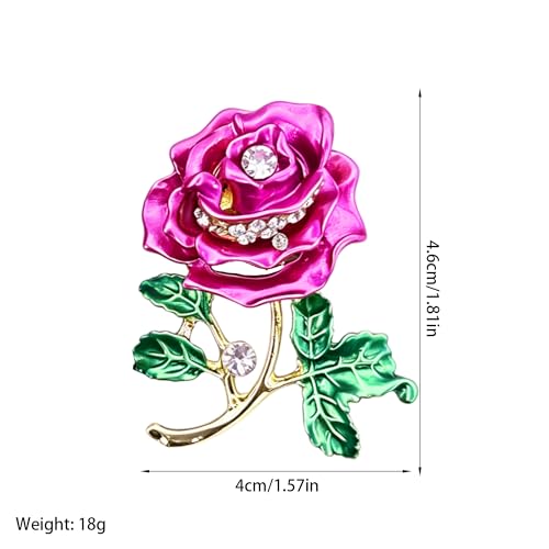 Magnolia Rose Tulip Flower Brooch Pin Alloy Enamel Floral Brooch with Natural Faux Pearl Elegant Lapel Pin for Dress Scarf Coat Women Jewelry