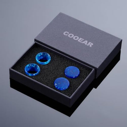 2 Pairs Matched Set Gauges for Ears Flesh Tunnels Kits Plugs Earrings Blue Acrylic Ear Expander Stretchers Piercing. - color: Y6636L, size: 0g(8mm)