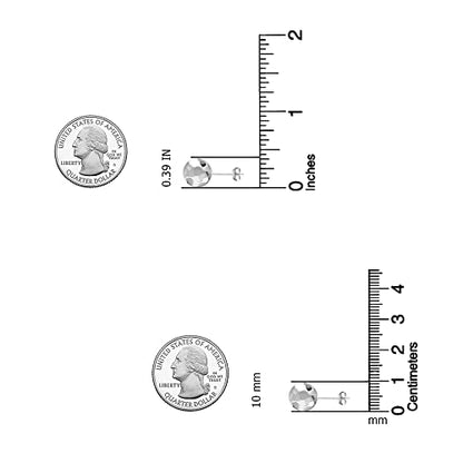 Charmsy 925 Sterling Silver Ball Post Stud Earrings for Women | Round Hammered Lightweight Disco Classic Ball Stud Earring for Women Teen | Sizes 3mm-11mm - style: 10mm-Hammered