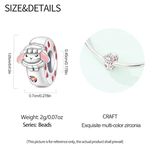 2pcs Stopper Spacer Beads for Pandora Bracelets, Sterling Silver Cross Ladybug Clip Spacer Charms For Bracelet DIY Jewelry Gift - color: Lamp