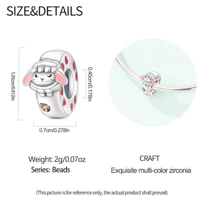 2pcs Stopper Spacer Beads for Pandora Bracelets, Sterling Silver Cross Ladybug Clip Spacer Charms For Bracelet DIY Jewelry Gift - color: Lamp