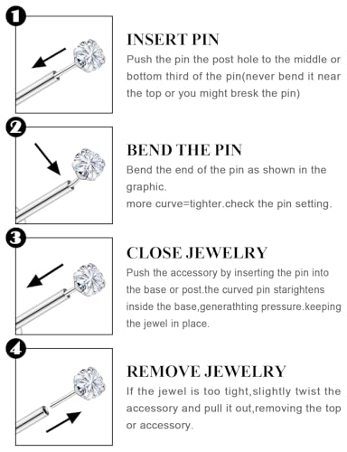 20G 18G 16G Threadless Flat Back Earrings Nose Stud 316L Surgical Steel Medusa Labret Monroe Lip Ring Tragus Forward Helix Conch Cartilage Lobe Earrings Stud Piercing Jewelry For Women Men - size: 20G-6MM Length