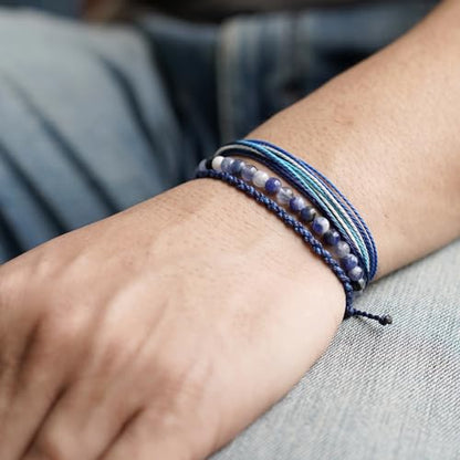 Handmade Natural Stone Beaded Healing Bracelet Gift for Men Adjustable Rope String Bracelet