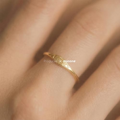 Sunshine Engraved Rings for Women Men,18k Gold Plated Stacking Ring | 18k Gold Plated Titanium Stacking Rings,'You Are My Sunshine' Statement Bands - color: Silver Signet-1mm