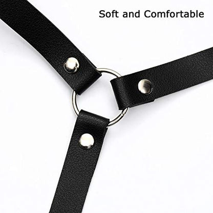 BODIY Plus Size Harness Punk Leather Black Harness Belts Women Fashion Body Harness for Women - color: Black