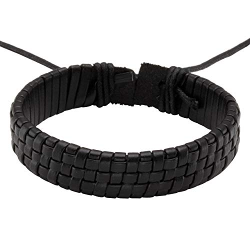 Leather Braided Bracelet Cuff Wrap Wristband for Men Women Adjustable - color: B:6pcs
