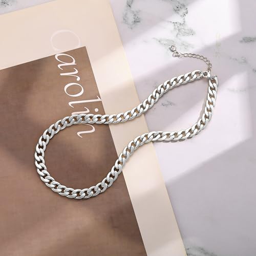 Moodear Gold Necklace for Women 14K Gold Plated Chain Necklace | Gold Chunky Necklace, Dainty Cuban Link Paperclip Chain Layered Necklace, Trendy Fashion Gift for Women Daily Wear - style: Cuban Chain