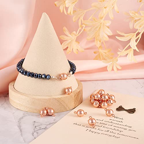 Craftdady 20 Sets Rose Gold Round Magnetic Clasps 14.5x8mm Magnet Converters Locking Clasps for Jewelry Bracelet Necklace Making Hole:1.6mm - color: Rose Gold