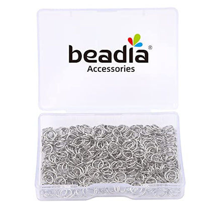 BEADIA Platinum Plated Jump Rings Non Tarnish 6mm 400pcs for Jewelry Making Findings - color: Platinum, size: 0.7x6mm