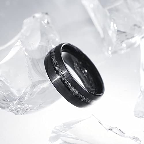 King Will 4mm 6mm 8mm Tungsten Carbide Wedding Band for Men Size 5-15 - color: Z-black brushed domed
