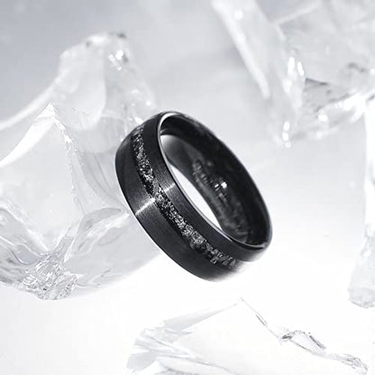 King Will 4mm 6mm 8mm Tungsten Carbide Wedding Band for Men Size 5-15 - color: Z-black brushed domed