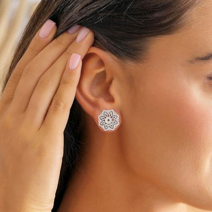Tunnels Gauges, 2PCS Stainless Steel Tunnel Set Hollow Flower Single Flared Ear Gauges Flesh Tunnel Plugs 4G - 3/4 inch Ear Piercing Jewelry - size: 5/8 inch(16mm)