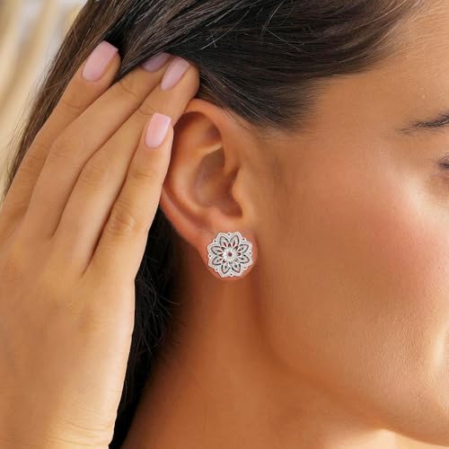 Tunnels Gauges, 2PCS Stainless Steel Tunnel Set Hollow Flower Single Flared Ear Gauges Flesh Tunnel Plugs 4G - 3/4 inch Ear Piercing Jewelry - size: 11/16 inch(18mm)