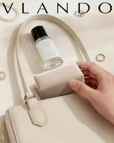 VLANDO Small Travel Jewelry Case, Gifts for Women Mother,Tangle-Free Jewelry Organizer for Rings Earrings Necklaces, Vegan Leather, Magnetic Closure, Gift Ready-Toffee - color: Toffee