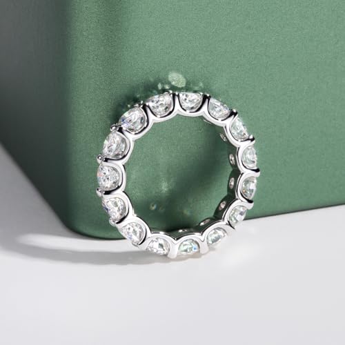 Moissanite Eternity Ring, S925 Sterling Silver Wedding Band for Women - style: Starry Sparkle Eternity Band