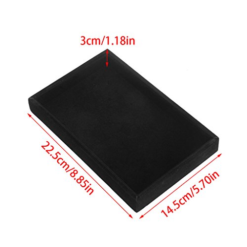 Youngy Velvet Jewelry Tray, Stackable Showcase Display Organizer for Ring Earring Necklace Pendants Bracelet Purple Red