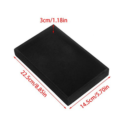 Youngy Velvet Jewelry Tray, Stackable Showcase Display Organizer for Ring Earring Necklace Pendants Bracelet Purple Red
