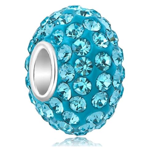Adabele 1pc Solid 925 Sterling Silver Jan-Dec Birthstone Bead Charm - color: March