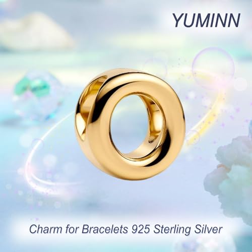 Gold Letter Charms A-Z for Bracelets 925 Sterling Silver Alphabet Initial Charms Beads Jewelry Gifts for Women - color: O