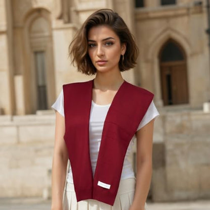 WaJuemy Women's Sweater Shawl Wraps Sleeves Knitted Collar Sweater Scarf Top Casual Lightweight Shoulder Cape Accessories - color: 13 Burgundy