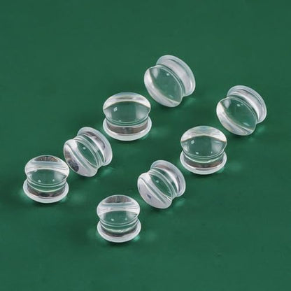 Precise Dimensions Set Color Acrylic O-Ring Ear Plugs Tunnels Gauges Stretcher Piercings Kit - color: White, size: 15-18mm